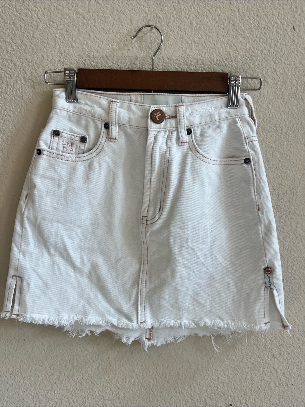One Teaspoon low waist Mini Denim Skirt - Size 22 - Picture 3 of 9